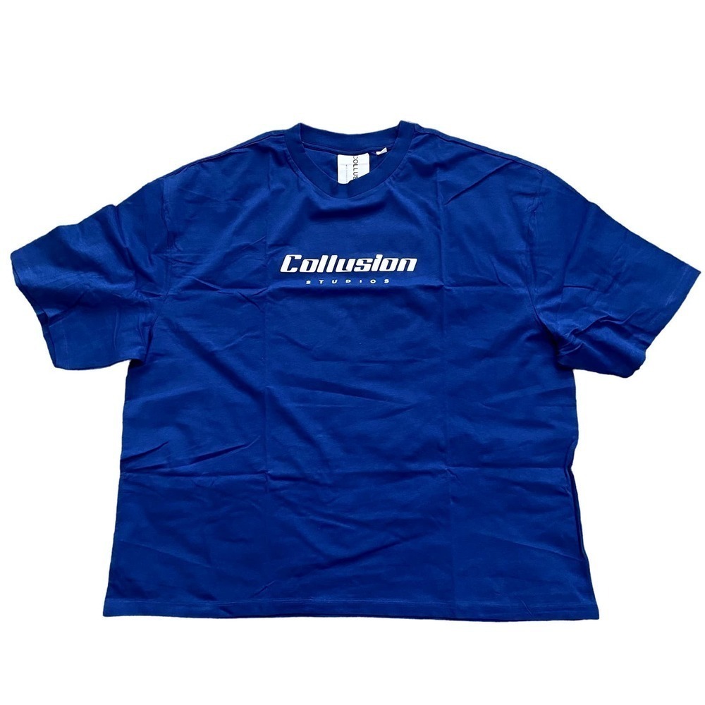Collusion Logo Reserve T-shirt in Blue, Size 2XL​​​​​​